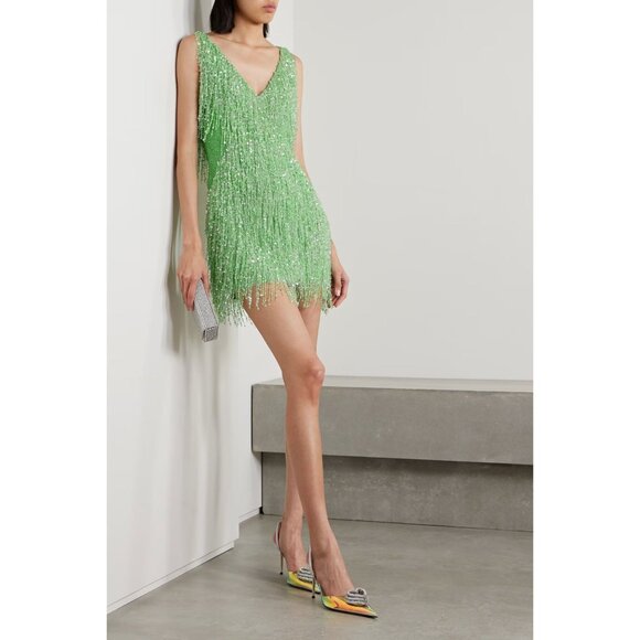 naeem khan gatsby embellished chiffon mini dress | Dresses | Naeem Khan Tulle Green Size 8 Nwt GRWM: A Sparkly Burgundy Color:Prosecco Metallic Floral sunsetsseparates Wedding dress